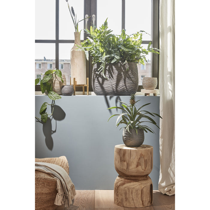 Mica Decorations Pia Vaas - H47 x Ø13 cm - Paulownia Hout - Lichtbruin