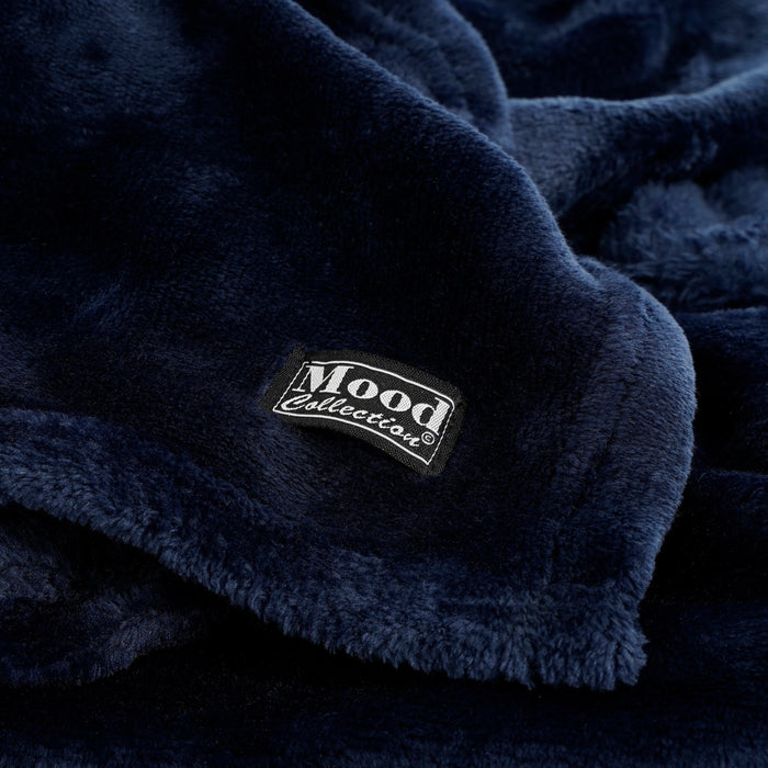 In The Mood Collection Famke Fleece Plaid - 180 x 130 cm - Donkerblauw