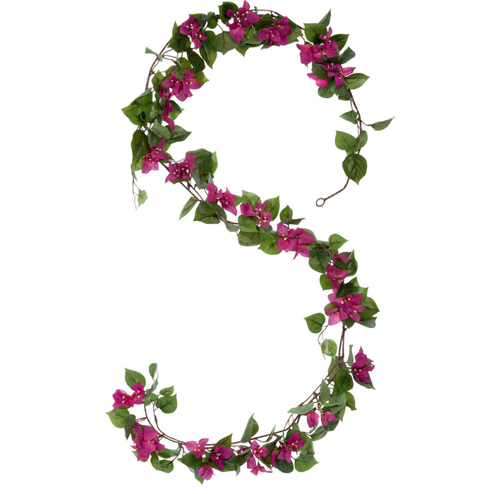 Mica Decorations Bougainvillea Kunstslinger - L180 cm - Donkerroze