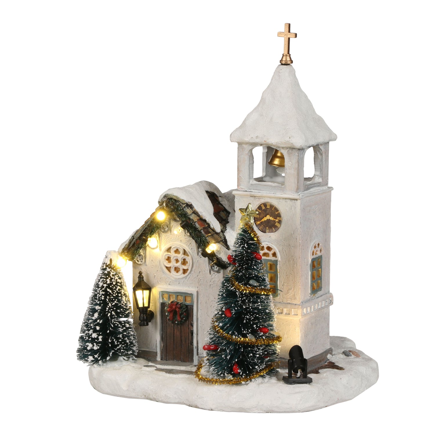 LuVille Kerstdorp Miniatuur Kyrka Zweedse Kerk - L14 x B15 x H20 cm