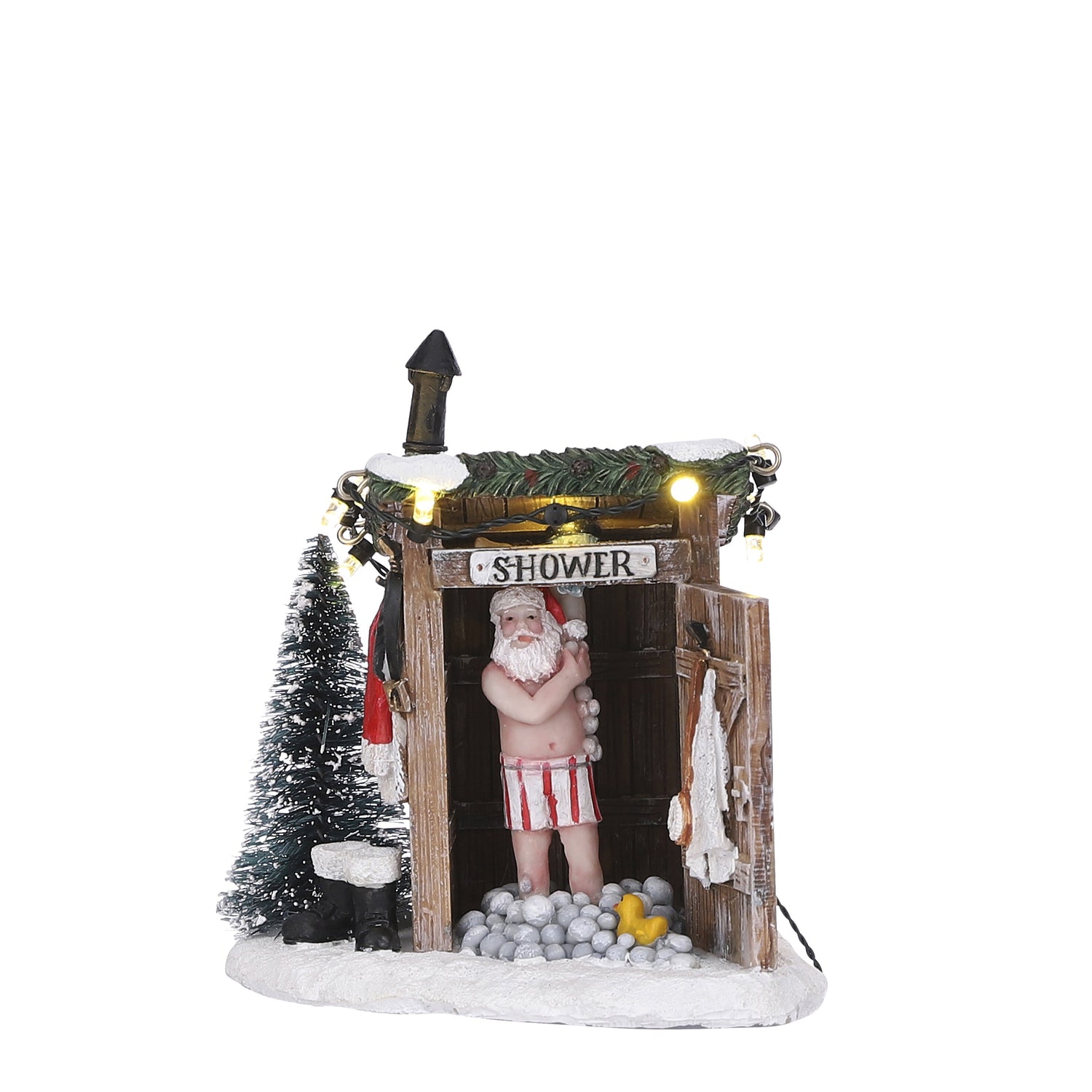 LuVille Kerstdorp Miniatuur Naakte Kerstman - L10 x B8,5 x H11 cm
