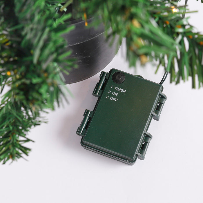 Black Box Trees Norton 2 Kunstkerstbomen|1 Kerstkrans - LED -H90xØ45cm