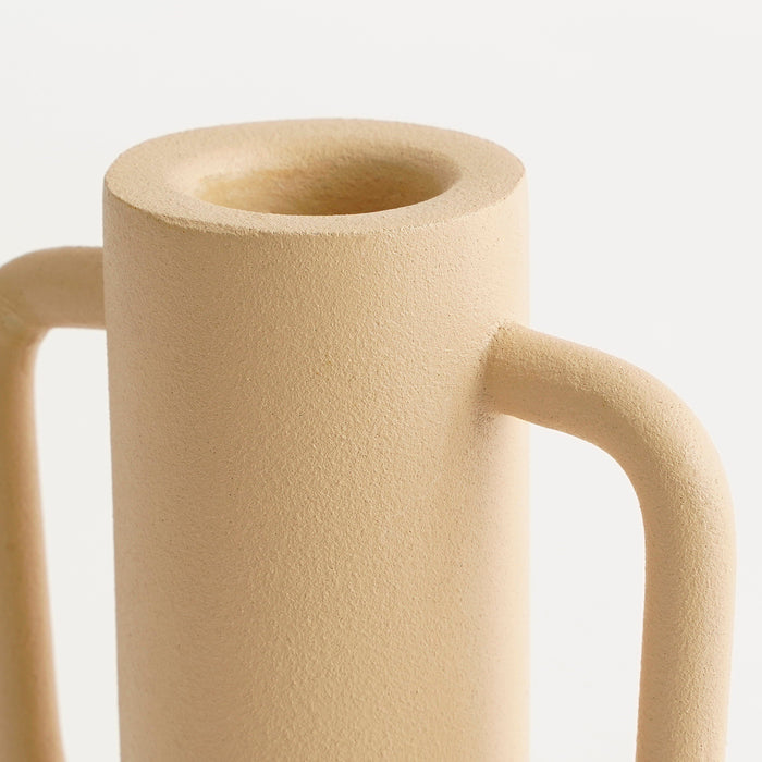 Mica Decorations Ula Kandelaar - H12 x Ø8 cm - Metaal - Beige