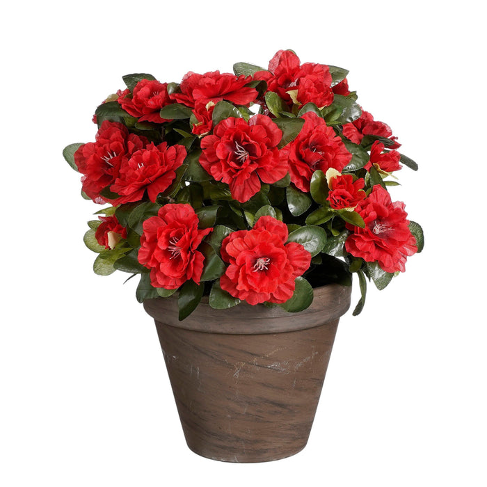 Mica Decorations Azalea Kunstplant - H31 x Ø26 cm - Rood