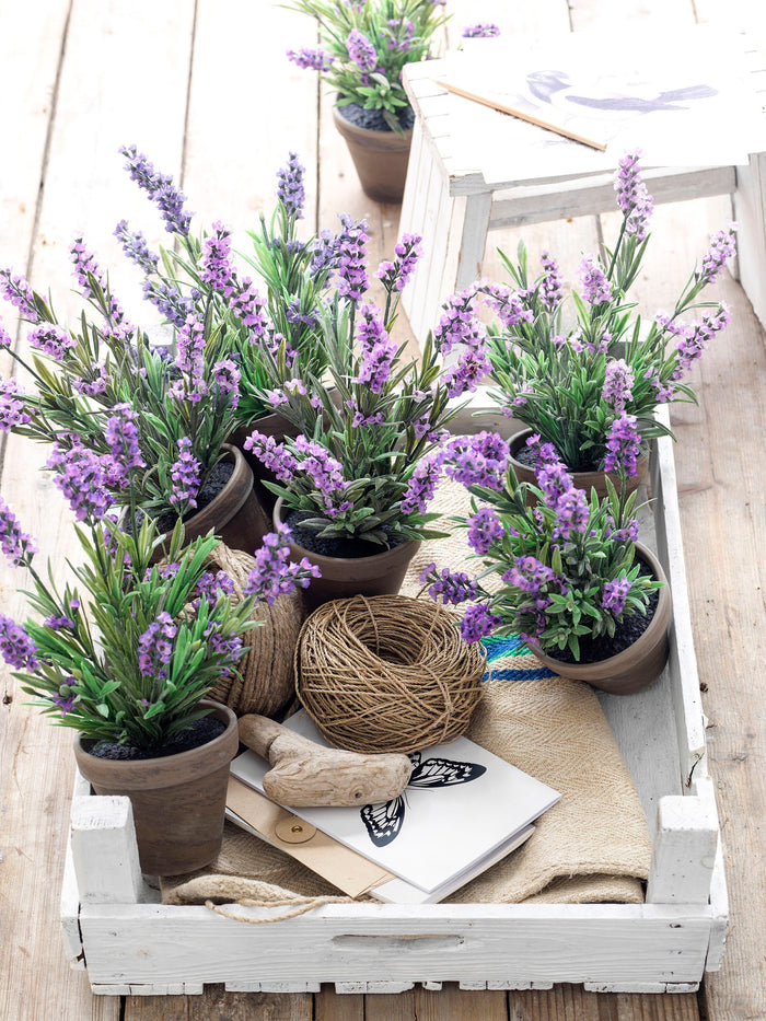 Mica Decorations Lavendel Kunstplant - H33 x Ø20 cm - Blauw