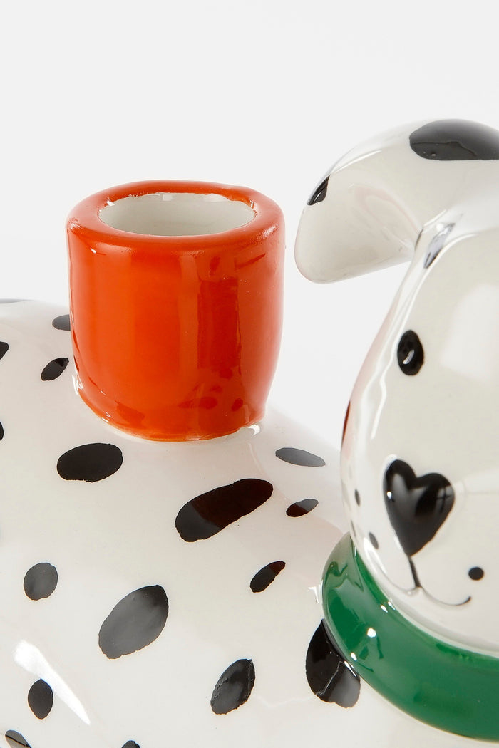 Mica Decorations Kandelaar Hond - L25,5 x B10,5 x H26,5 cm - Wit