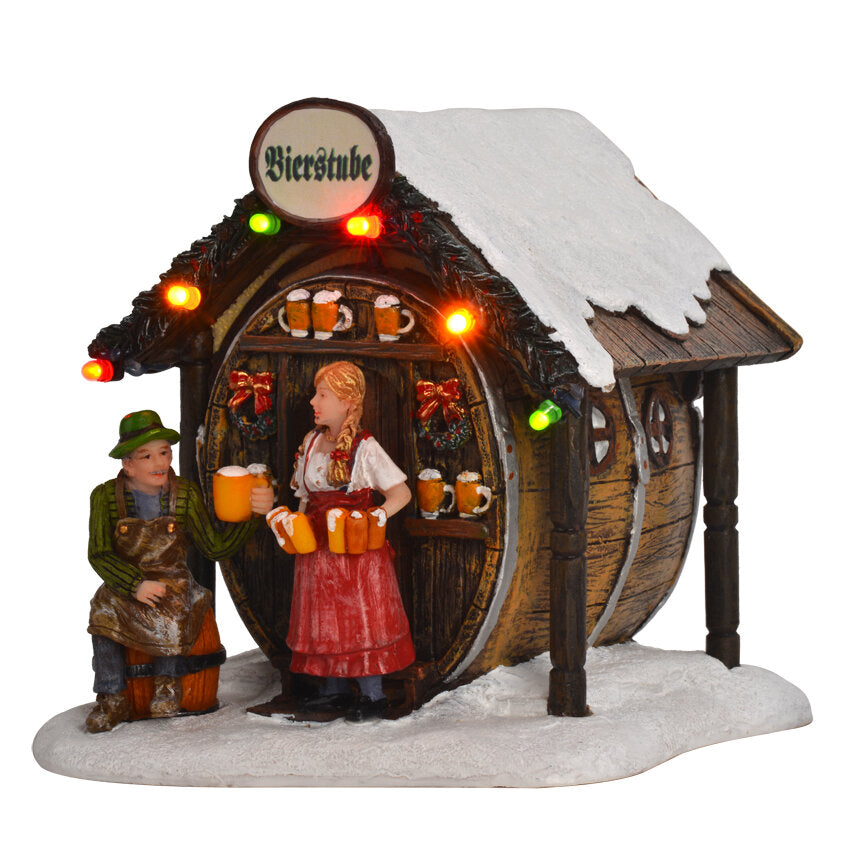 LuVille Kerstdorp Miniatuur Bierstube - L11 x B11,5 x H11,5 cm