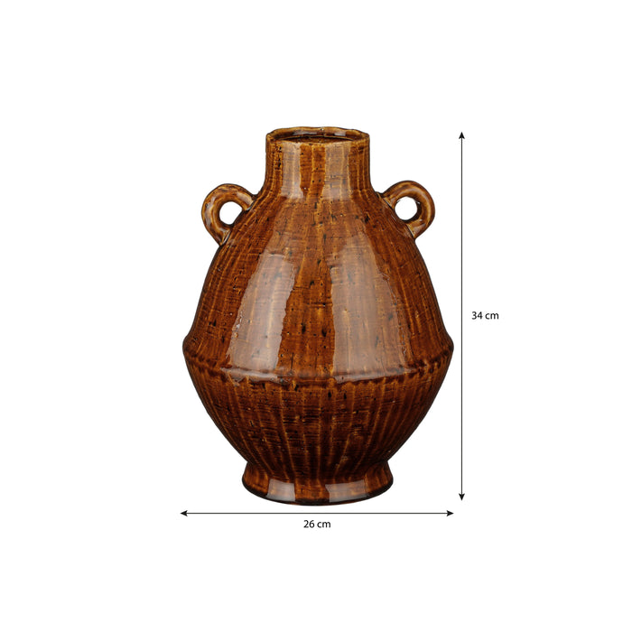Mica Decorations Elena Vaas - H34 x Ø26 cm - Keramiek - Bruin