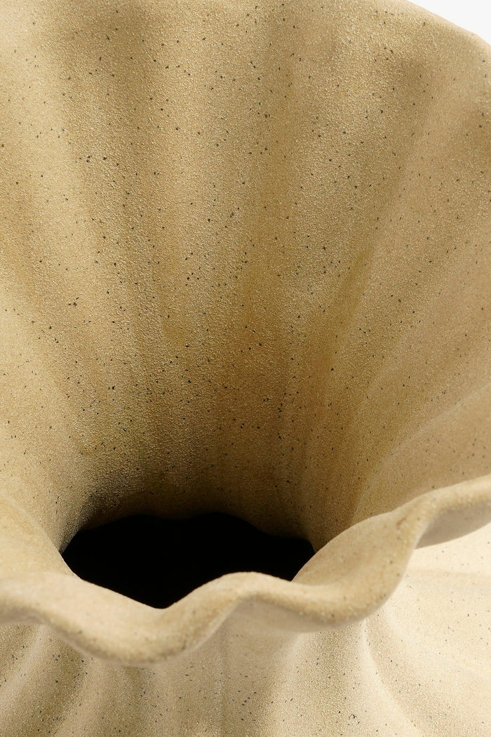 Mica Decorations Fiore Vaas - L15 x B15 x H40 cm - Keramiek - Beige