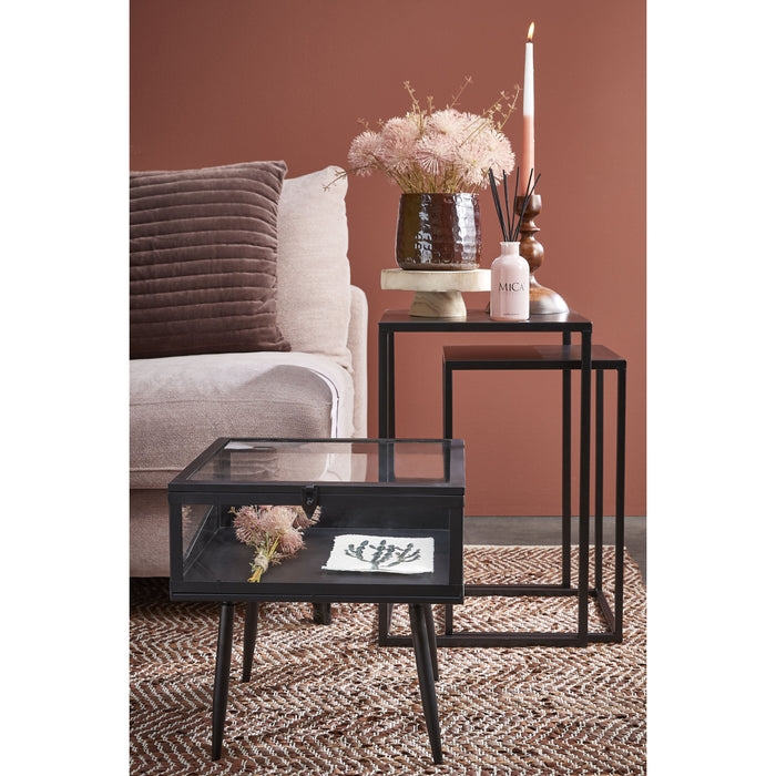 Mica Decorations Pia Decoratie Tafeltje - H10,5 x Ø30 cm - Lichtbruin