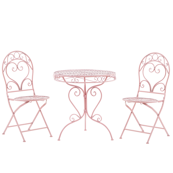 Beliani - ALBINIA - Bistroset voor 2 - Roze - Metaal