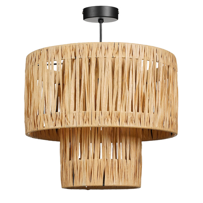 Mica Decorations Elisa Hanglamp - H30 x Ø35 cm - Raffia - Lichtbruin