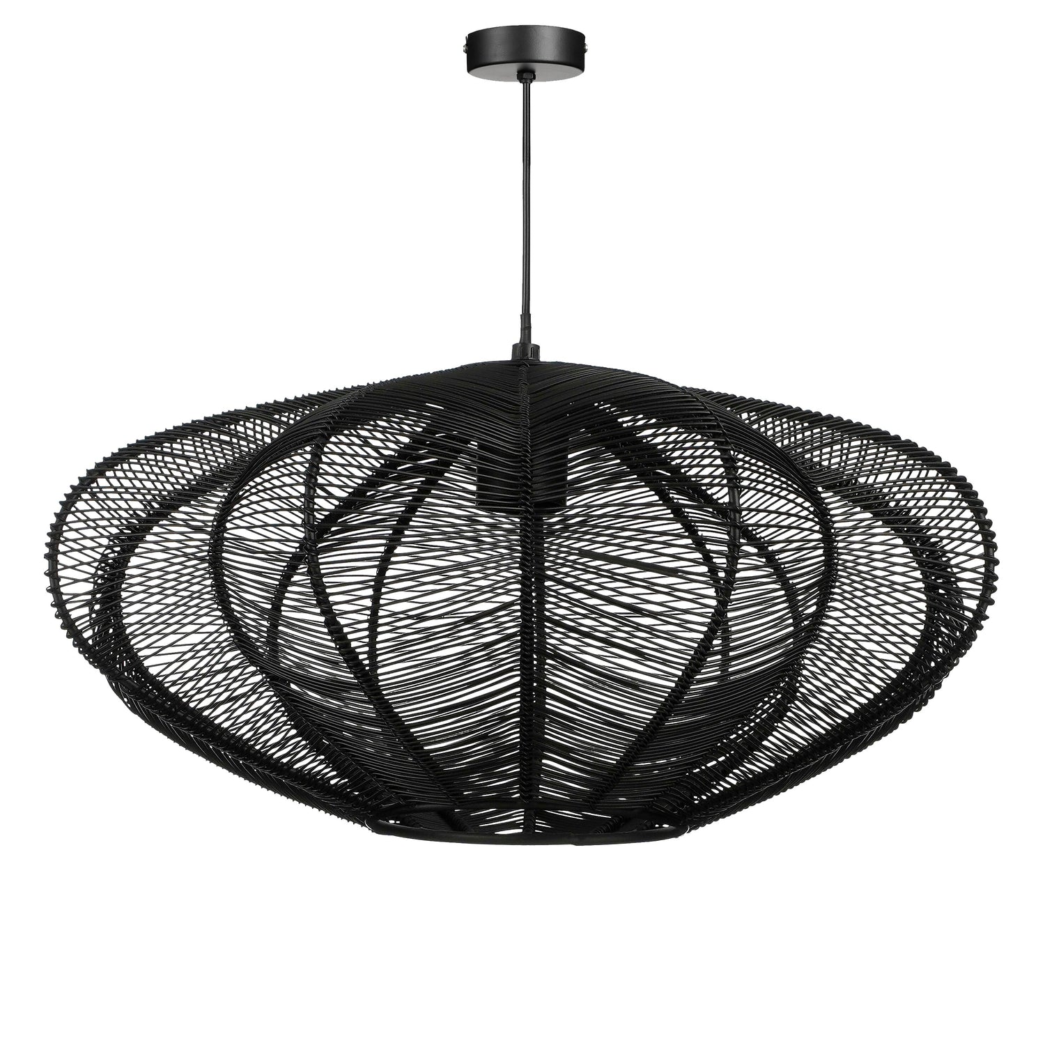 Mica Decorations Kanti Hanglamp - H20 x Ø41 cm - Metaal - Zwart