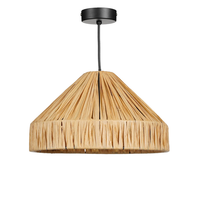 Mica Decorations Elisa Hanglamp - H18 x Ø30 cm - Raffia - Lichtbruin