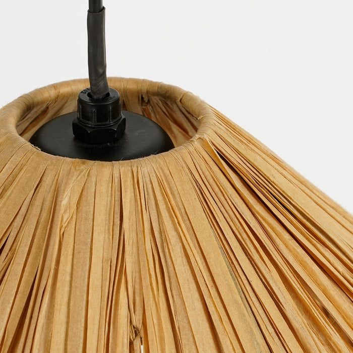 Mica Decorations Elisa Hanglamp - H18 x Ø30 cm - Raffia - Lichtbruin