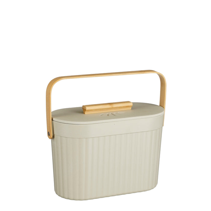 Mica Decorations Manja Afvalemmer - Bamboe - Lichtgrijs