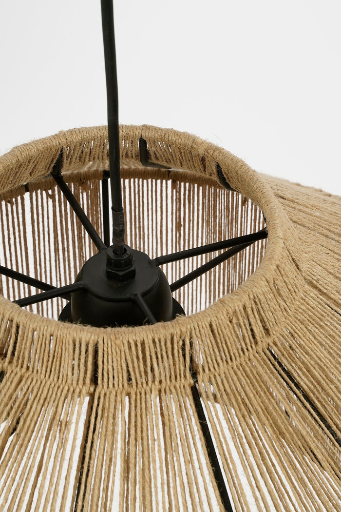 Mica Decorations Elsa Hanglamp - H28 x Ø50 cm - Jute - Lichtbruin