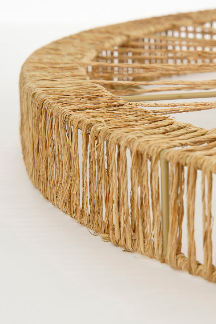 Mica Decorations Ludy Wandspiegel - H5 x Ø70 cm - Jute - Lichtbruin