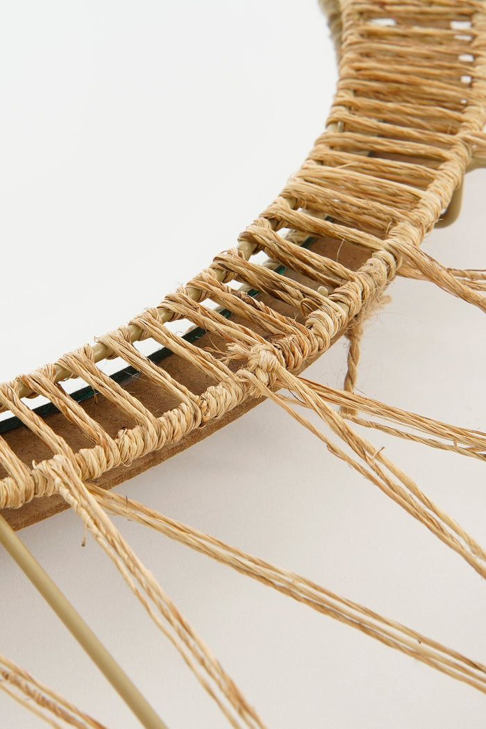 Mica Decorations Ludy Wandspiegel - H5 x Ø70 cm - Jute - Lichtbruin