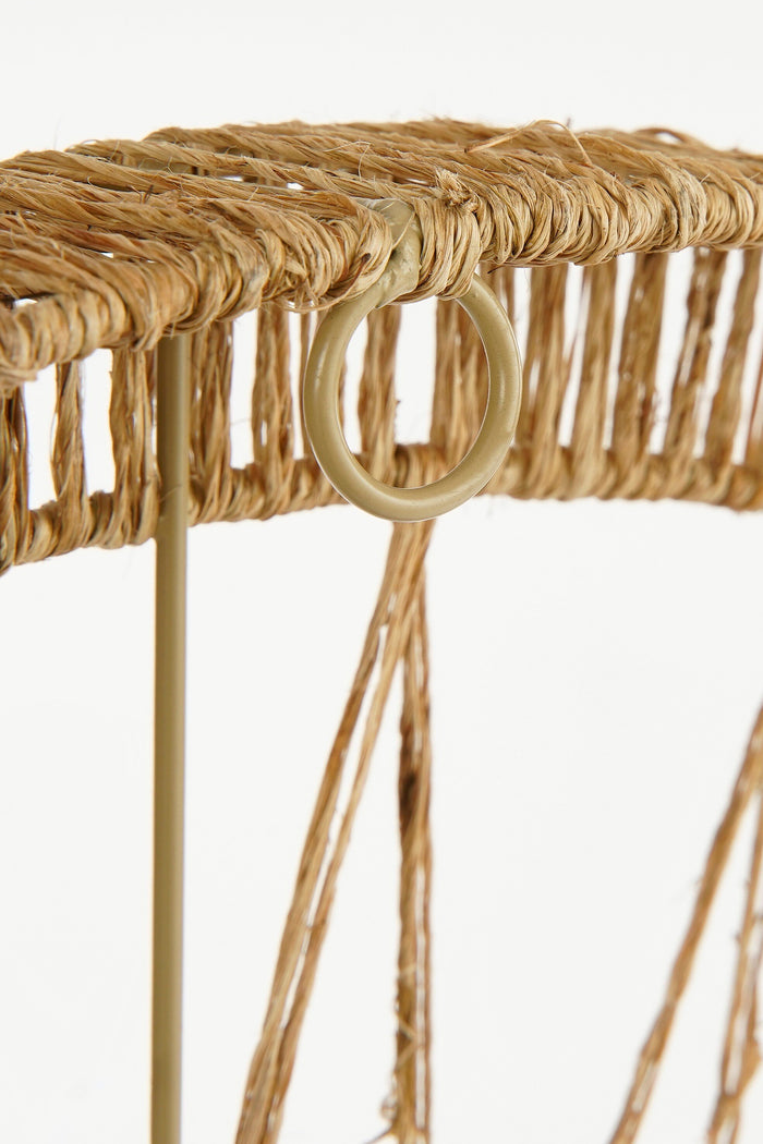 Mica Decorations Ludy Wandspiegel - H5 x Ø70 cm - Jute - Lichtbruin