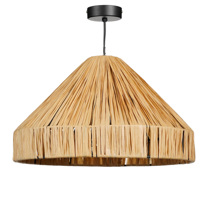 Mica Decorations Elisa Hanglamp - H24 x Ø40 cm - Raffia - Lichtbruin