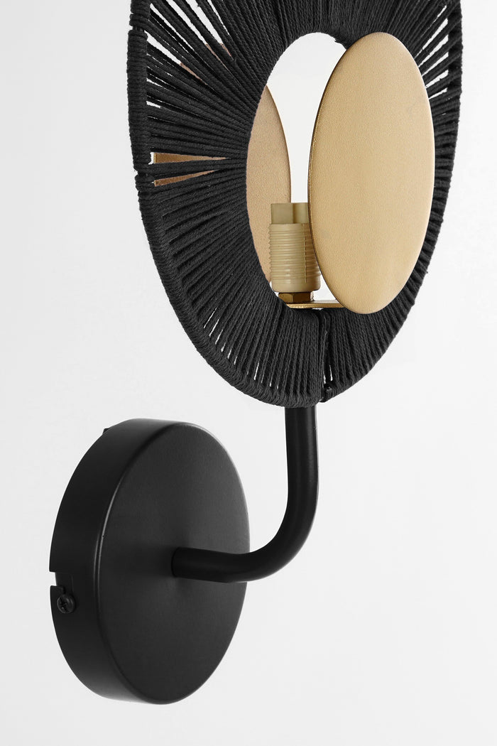 Mica Decorations Helge Wandlamp - L26 x B12 x H39 cm - Zwart, Goud