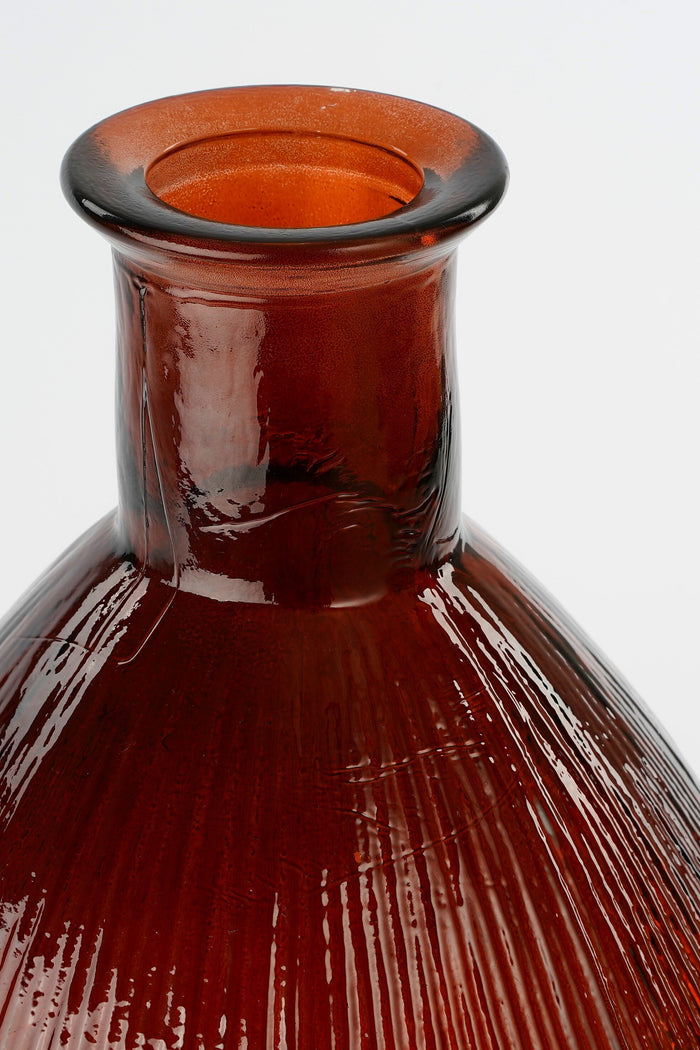 Mica Decorations Firenza Fles Vaas - H59 x Ø29 cm - Donkerbruin