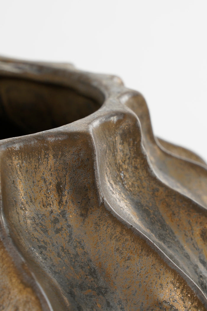 Mica Decorations Altea Vaas - H35 x Ø33 cm - Keramiek - Brons