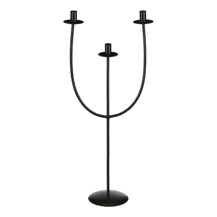 Mica Decorations Kantas Kandelaar - L30 x B15 x H73 cm - Zwart