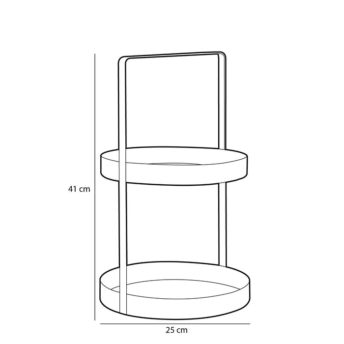 Mica Decorations Etagère 2-Laags - H41 x Ø25 cm - Metaal - Goud