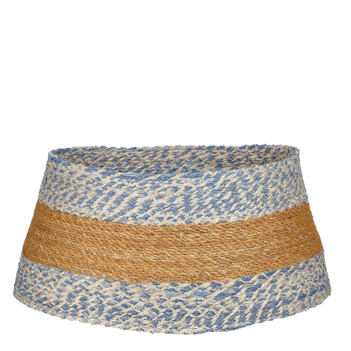House of Seasons Kerstboomrok - H26 x Ø58 cm - Zeegras - Blauw