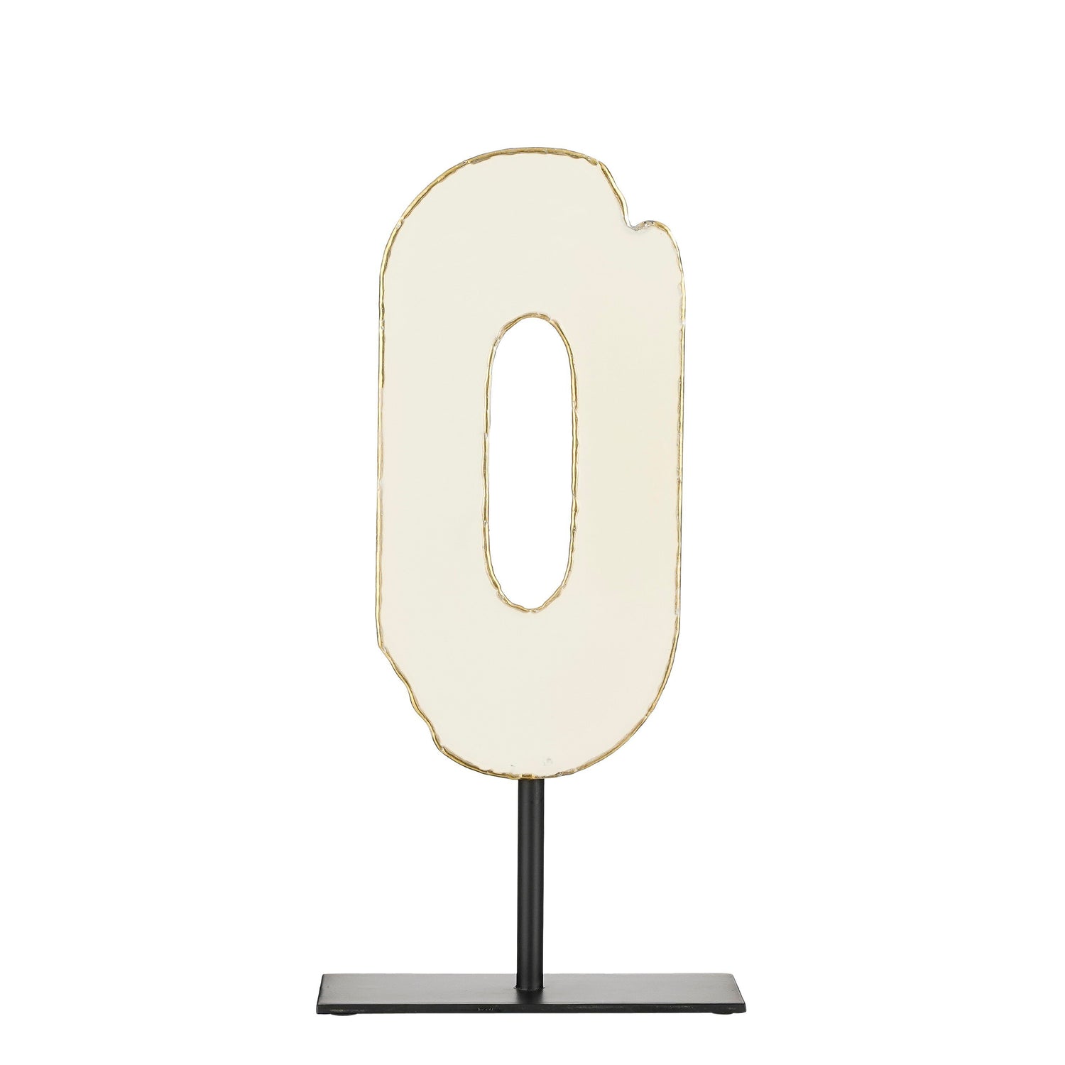 Mica Decorations Ornament op Voet - L20 x B10 x H40 cm - Crème