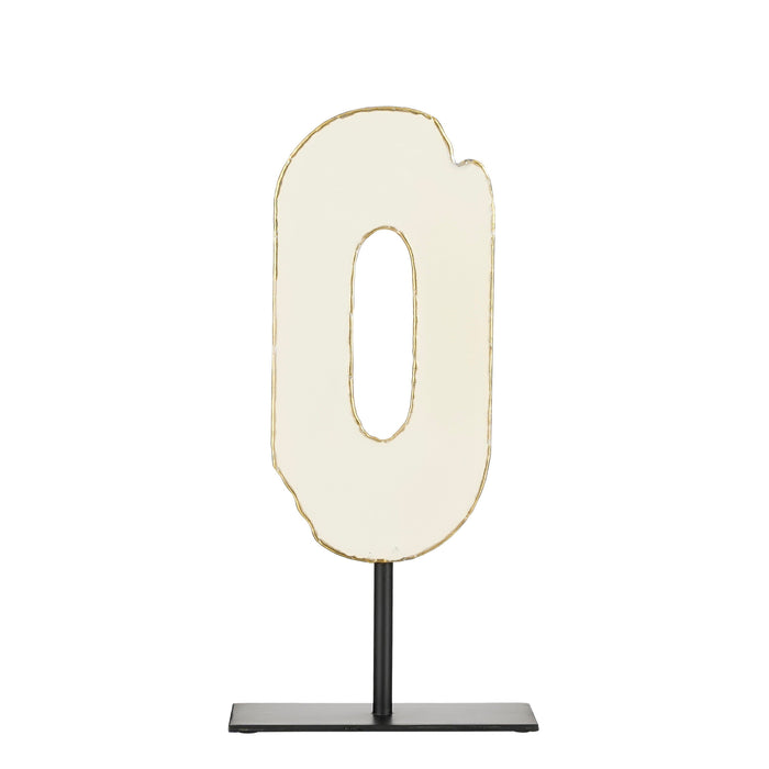 Mica Decorations Ornament op Voet - L20 x B10 x H40 cm - Crème