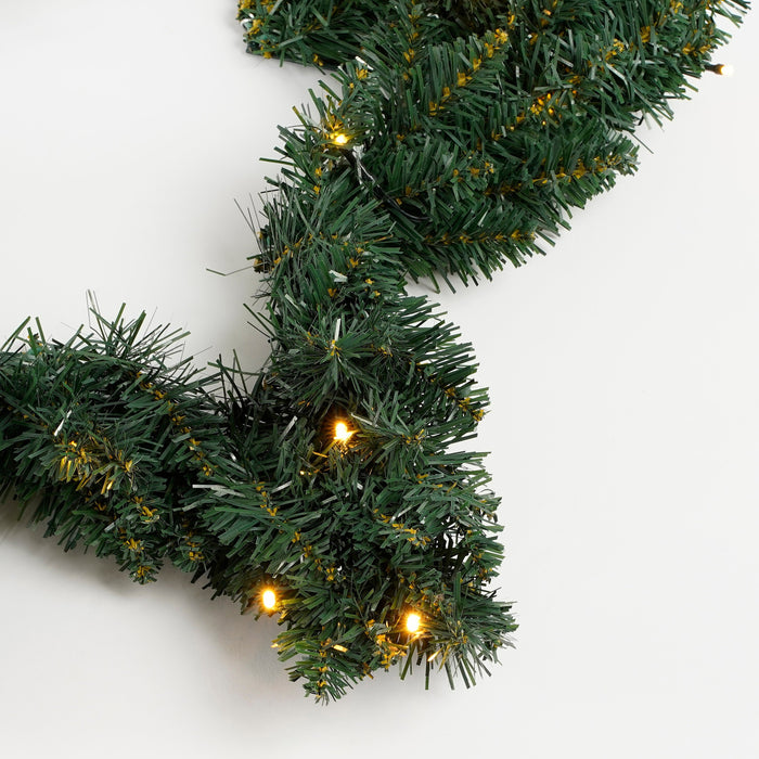 Black Box Trees Kerstkrans Ster met LED Verlichting - Ø60 cm - Groen