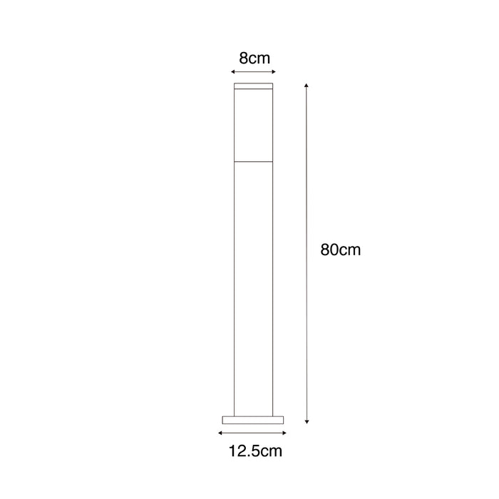 QAZQA Moderne buitenlamp paal roestbruin 80 cm - Malios