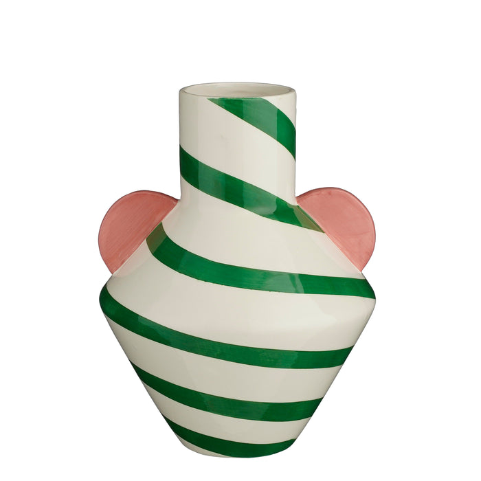 Mica Decorations Stratt Vaas - H28 x Ø22 cm - Keramiek - Groen