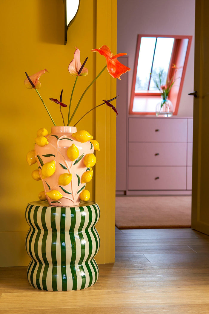 Mica Decorations Melika Vaas - H37,5 x Ø35 cm - Keramiek - Lichtroze