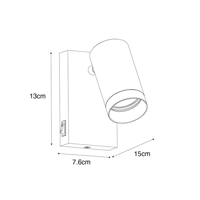 QAZQA Moderne wandlamp zwart verstelbaar met schakelaar - Jeana Luxe