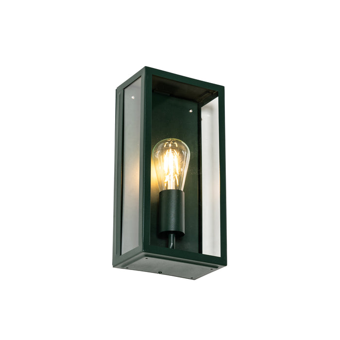 QAZQA Industriële buiten wandlamp donker groen met glas IP44 -
