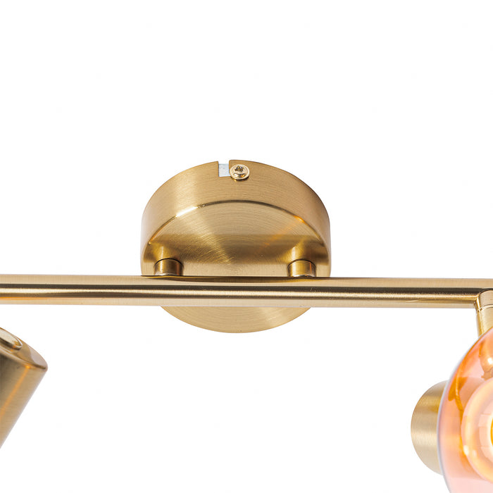 QAZQA Art Deco spot goud met roze glas 2-lichts - Vidro