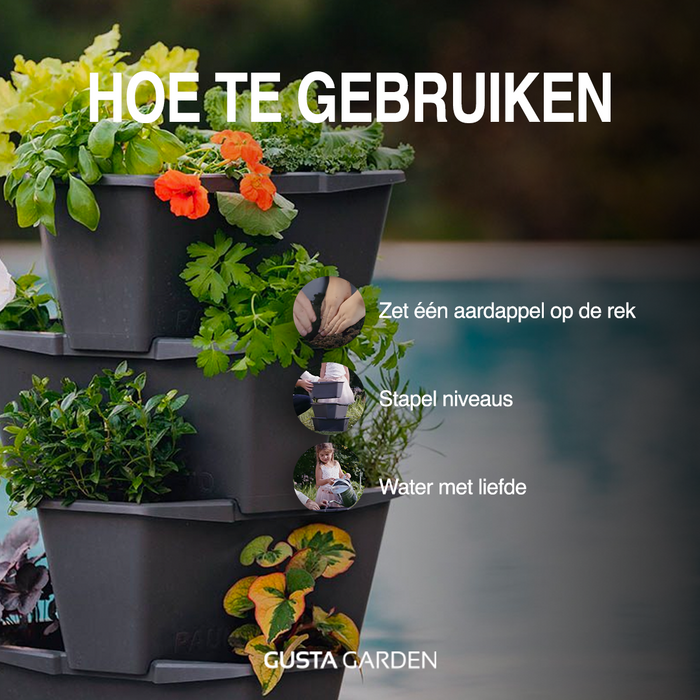 Gusta Garden - Paul Potato - Stapelbare Aardappeltoren - 3 Niveaus