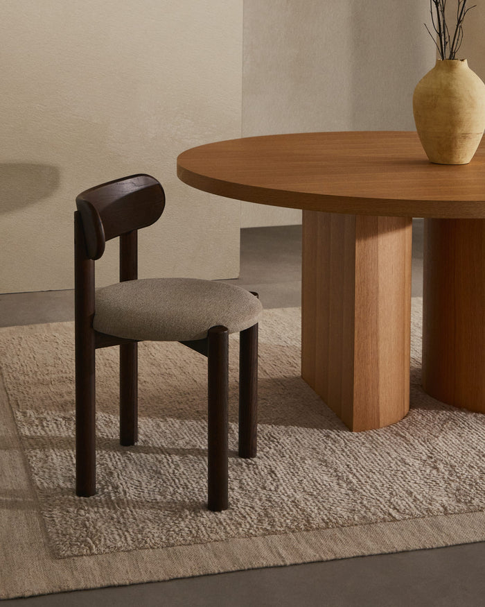 Kave Home - Ronde tafel Nealy van eikenfineer met een natuurlijke