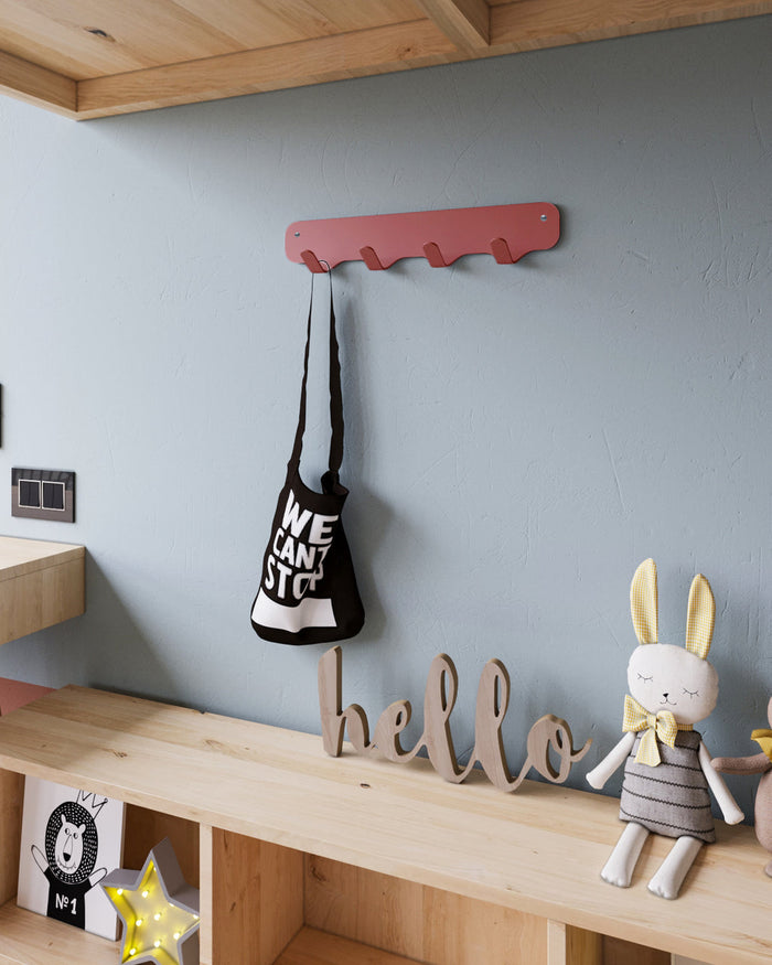 Gorillz Rounded Four - Wandkapstok - 40x6x7,8cm - Rood