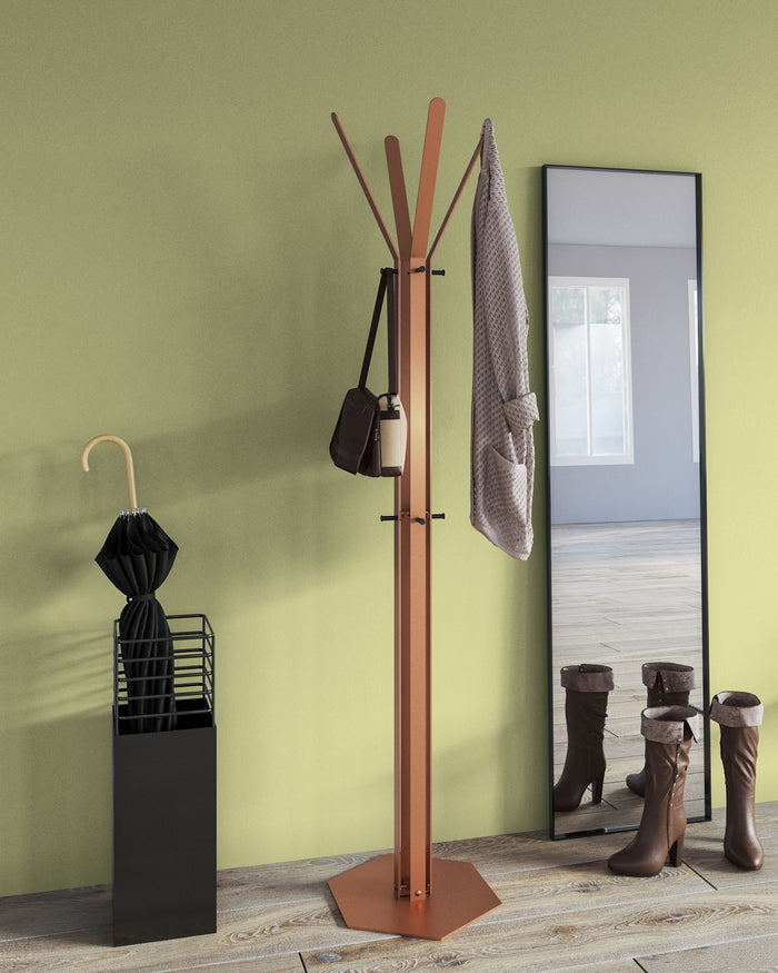 Gorillz Stack - Kapstok Staand - Industrieel Design - Koperbruin