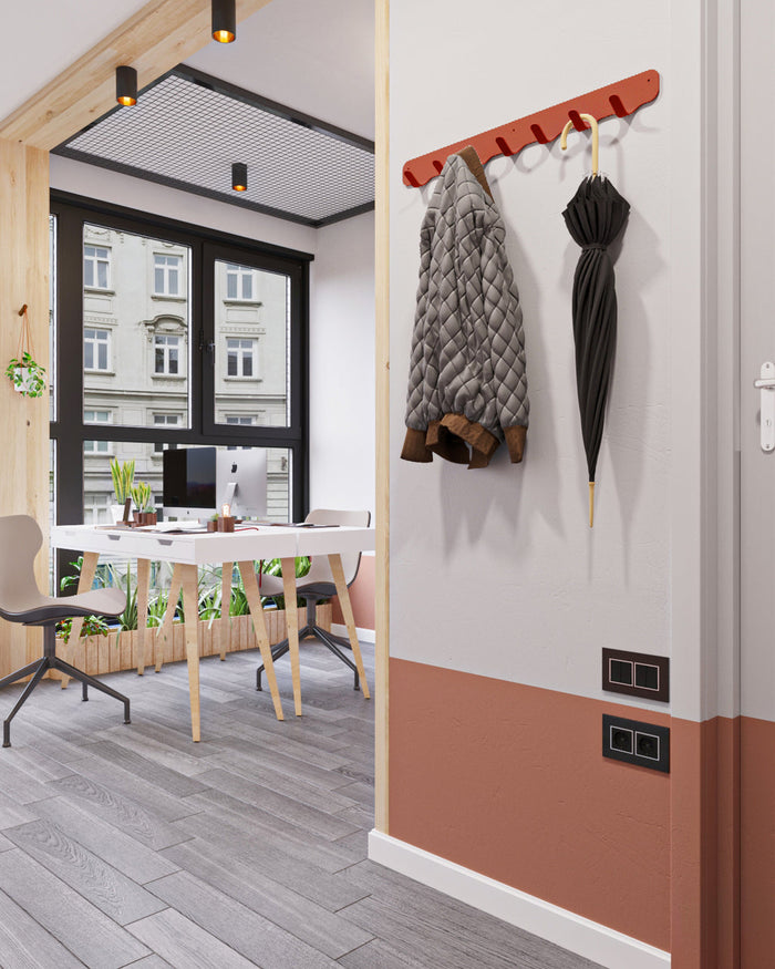 Gorillz Rounded Seven - Wandkapstok - 67 x 6 x 7,8 mm - Rood