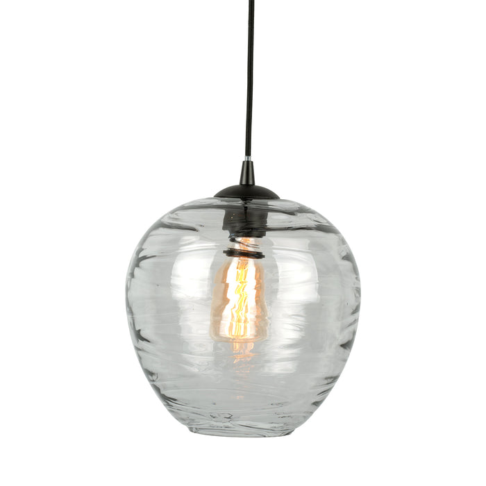 Leitmotiv - Pendant lamp Glamour Globe glass grey