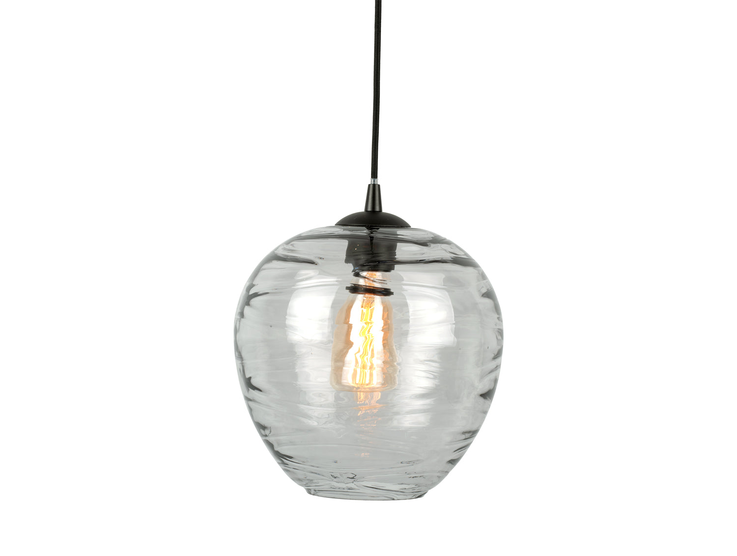 Leitmotiv - Pendant lamp Glamour Globe glass grey