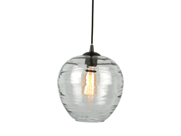 Leitmotiv - Pendant lamp Glamour Globe glass grey