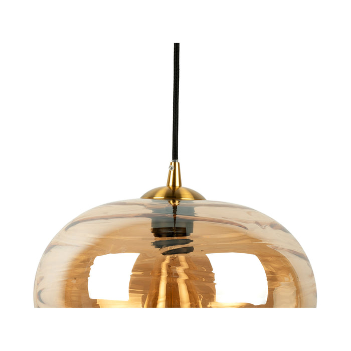 Leitmotiv - Pendant lamp Glamour Sphere glass amber brown