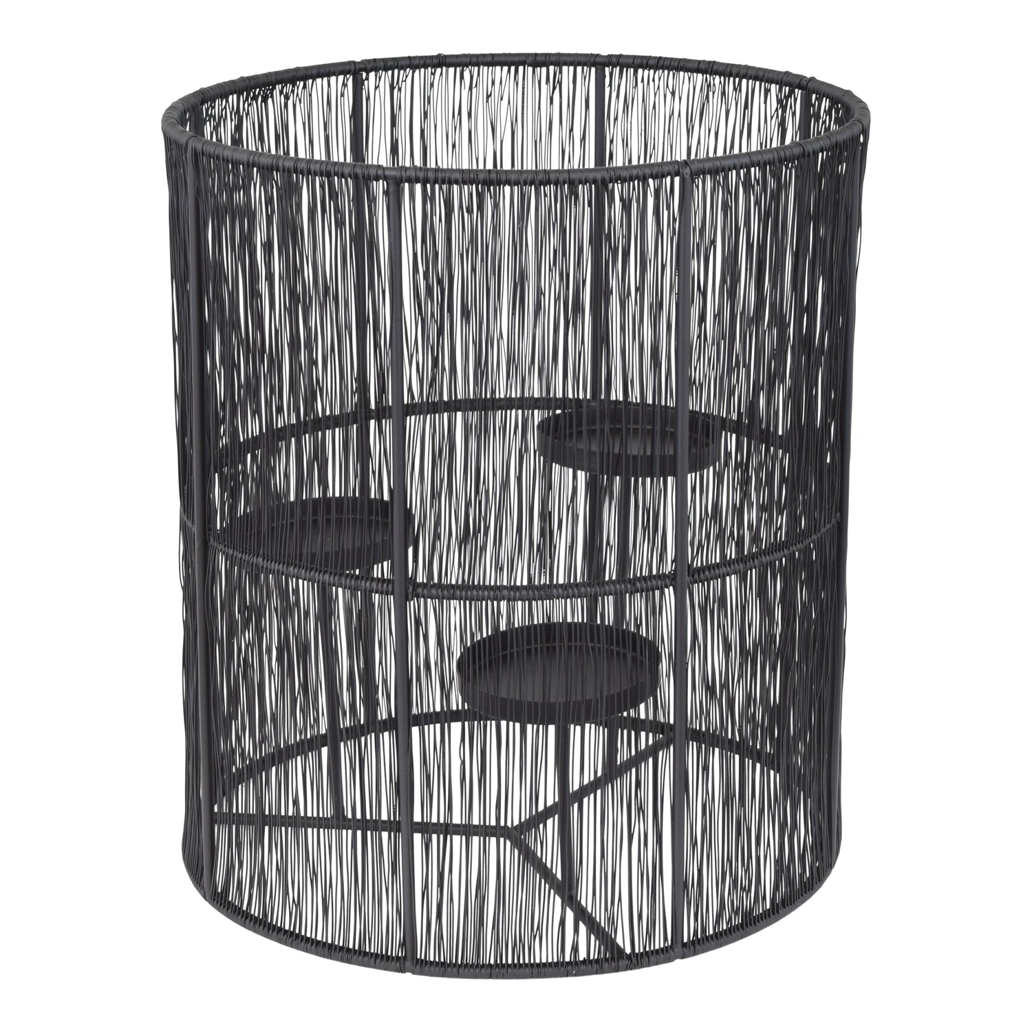 LOFT42 Wira kandelaar met 3 schotels - Metaal - Zwart - Ø28x32